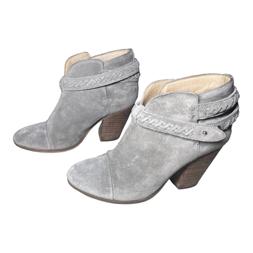 Rag & Bone Womens Harrow Boot Gray Suede Shoes Boots Booties Heel Sz 37.5
